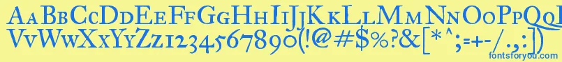 ImFellGreatPrimerRomanSc Font – Blue Fonts on Yellow Background