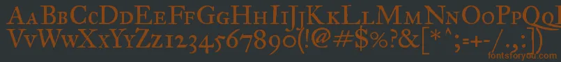 Czcionka ImFellGreatPrimerRomanSc – brązowe czcionki na czarnym tle