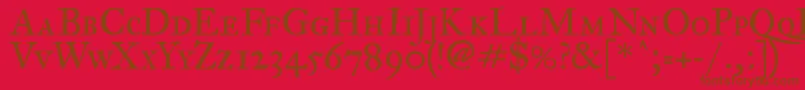 ImFellGreatPrimerRomanSc Font – Brown Fonts on Red Background