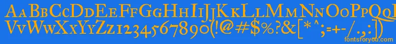 ImFellGreatPrimerRomanSc Font – Orange Fonts on Blue Background