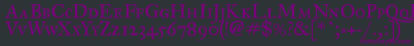 フォントImFellGreatPrimerRomanSc – 黒い背景に紫のフォント