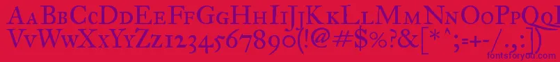 ImFellGreatPrimerRomanSc Font – Purple Fonts on Red Background