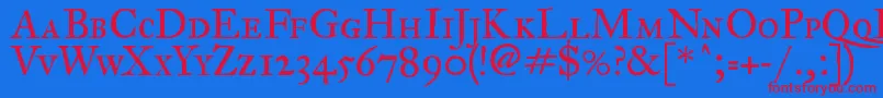 ImFellGreatPrimerRomanSc Font – Red Fonts on Blue Background