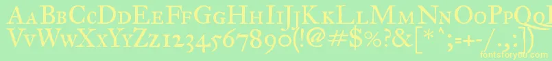 ImFellGreatPrimerRomanSc Font – Yellow Fonts on Green Background