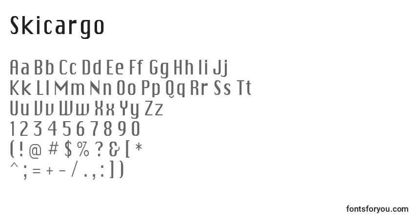 Шрифт Skicargo – алфавит, цифры, специальные символы