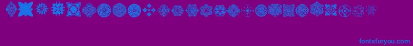AosGeo1-Schriftart – Blaue Schriften auf violettem Hintergrund