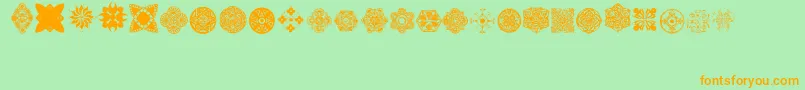 AosGeo1 Font – Orange Fonts on Green Background
