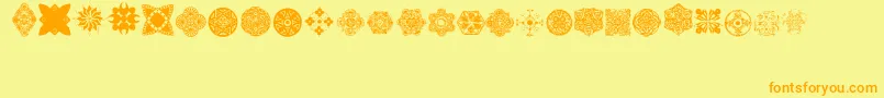 AosGeo1 Font – Orange Fonts on Yellow Background