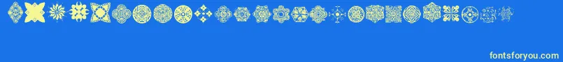 AosGeo1 Font – Yellow Fonts on Blue Background