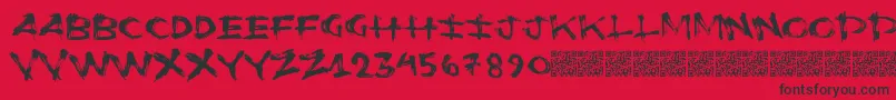 Flushots Font – Black Fonts on Red Background