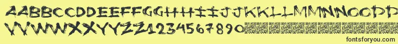 Flushots Font – Black Fonts on Yellow Background
