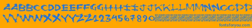Flushots Font – Blue Fonts on Orange Background