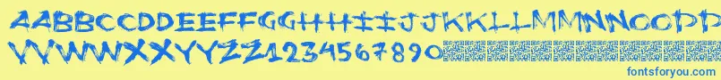 Flushots Font – Blue Fonts on Yellow Background