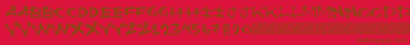 Flushots Font – Brown Fonts on Red Background
