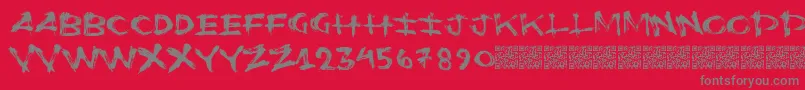 Flushots Font – Gray Fonts on Red Background