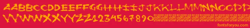 Flushots Font – Orange Fonts on Red Background