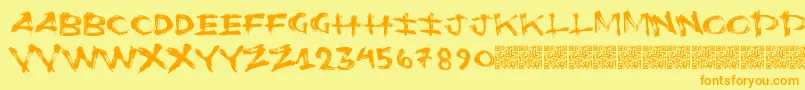 Flushots Font – Orange Fonts on Yellow Background