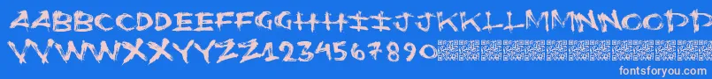Flushots Font – Pink Fonts on Blue Background