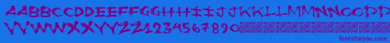 Flushots Font – Purple Fonts on Blue Background