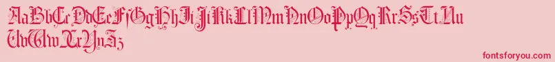 Morcrepito-Schriftart – Rote Schriften auf rosa Hintergrund