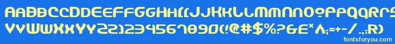 Jannshv2 Font – Yellow Fonts on Blue Background