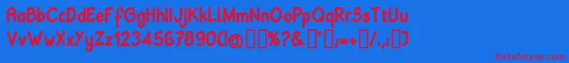 Babib-Schriftart – Rote Schriften auf blauem Hintergrund
