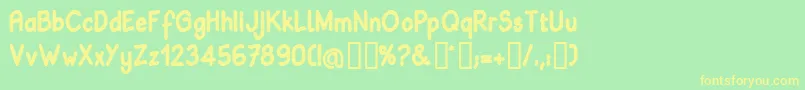Babib Font – Yellow Fonts on Green Background