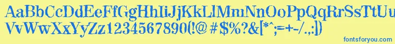 ValenciarandomBold Font – Blue Fonts on Yellow Background