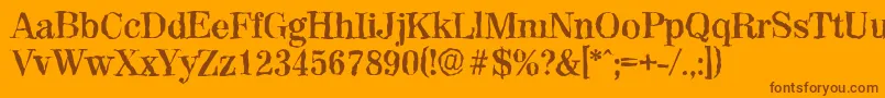 ValenciarandomBold Font – Brown Fonts on Orange Background