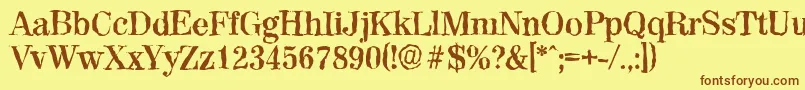 ValenciarandomBold Font – Brown Fonts on Yellow Background