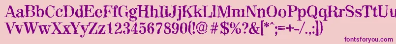 ValenciarandomBold Font – Purple Fonts on Pink Background