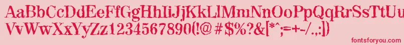 ValenciarandomBold Font – Red Fonts on Pink Background