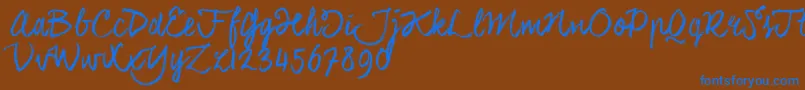 CoalhandlukeTrial Font – Blue Fonts on Brown Background