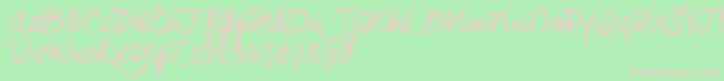 CoalhandlukeTrial Font – Pink Fonts on Green Background