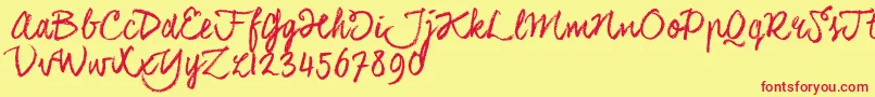CoalhandlukeTrial Font – Red Fonts on Yellow Background