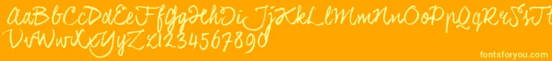 CoalhandlukeTrial-Schriftart – Gelbe Schriften auf orangefarbenem Hintergrund