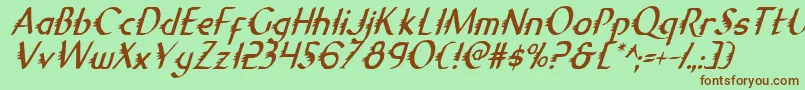 Gypsyroadci Font – Brown Fonts on Green Background