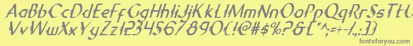 Gypsyroadci Font – Gray Fonts on Yellow Background