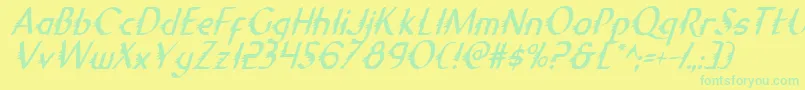 Gypsyroadci Font – Green Fonts on Yellow Background
