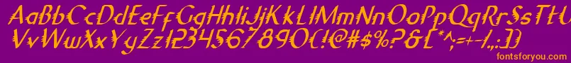 Gypsyroadci Font – Orange Fonts on Purple Background