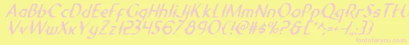 Gypsyroadci Font – Pink Fonts on Yellow Background