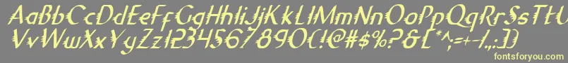 Gypsyroadci Font – Yellow Fonts on Gray Background