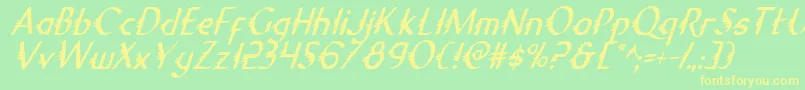Lisätietoja Gypsyroadci-fontista Gypsyroadci-fontti – keltaiset fontit vihreällä taustalla