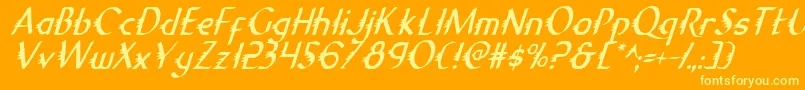 Gypsyroadci Font – Yellow Fonts on Orange Background