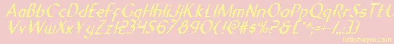 Gypsyroadci Font – Yellow Fonts on Pink Background