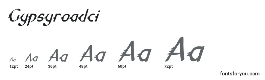 Размеры шрифта Gypsyroadci