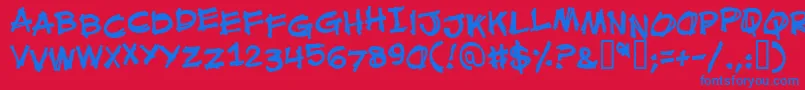 Mouthbrebb Font – Blue Fonts on Red Background