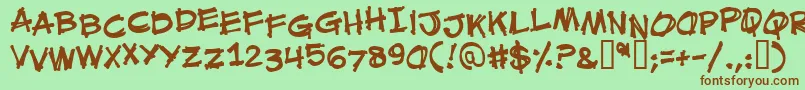 Mouthbrebb Font – Brown Fonts on Green Background