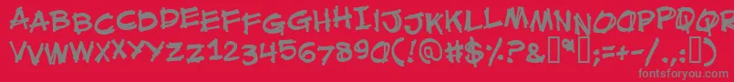 Mouthbrebb Font – Gray Fonts on Red Background