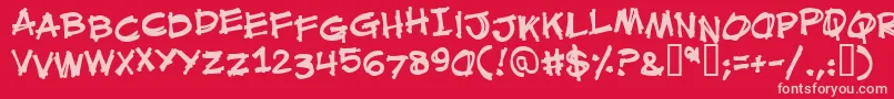 Mouthbrebb Font – Pink Fonts on Red Background